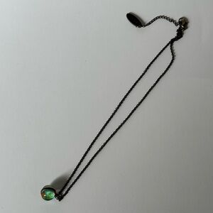 NEW Plunder Design Black Chain Globe Necklace – Iridescent Pendant